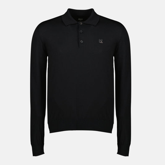 Black Wool Polo
