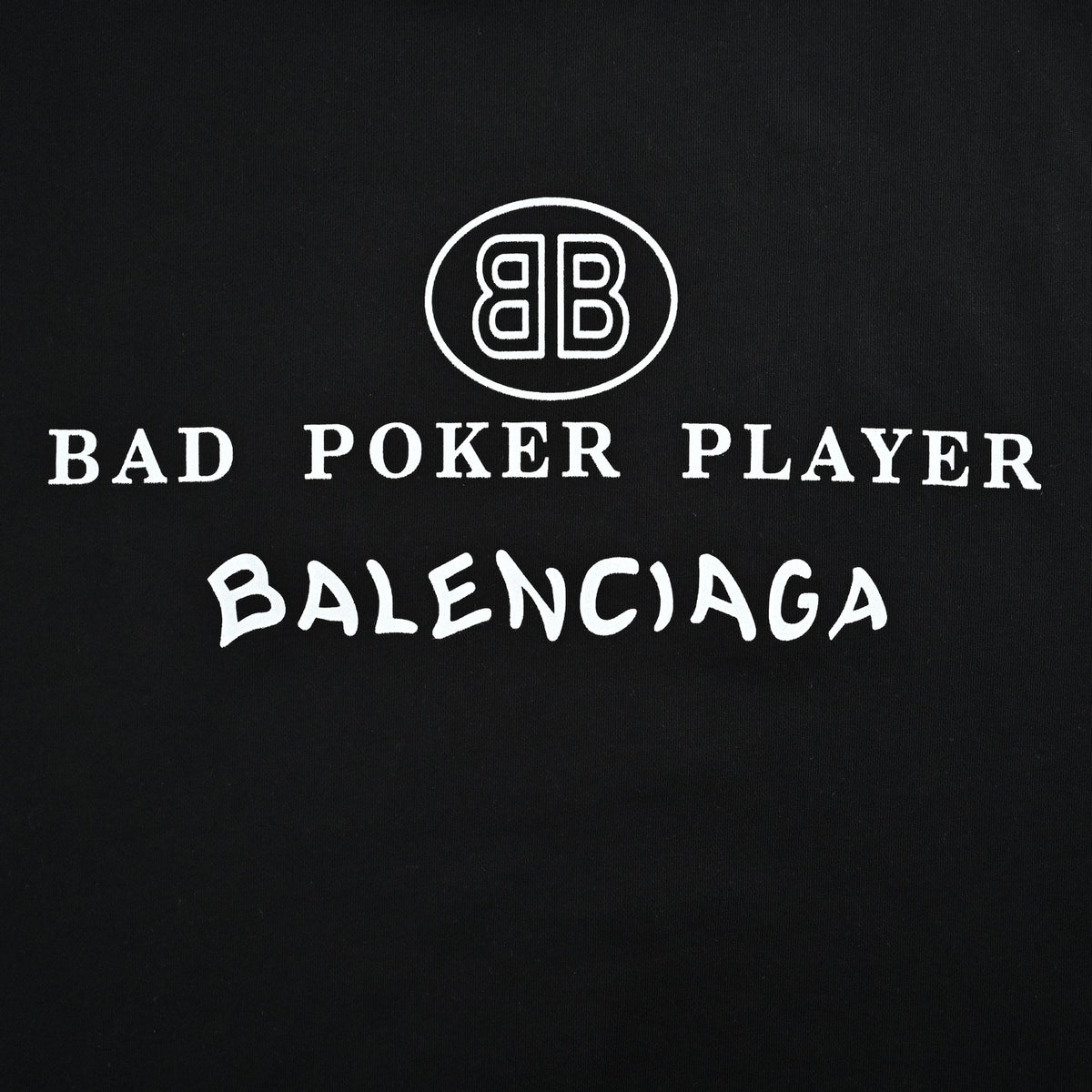 "Bad Poker Player" Graphic Crewneck Sweatshirt in Black