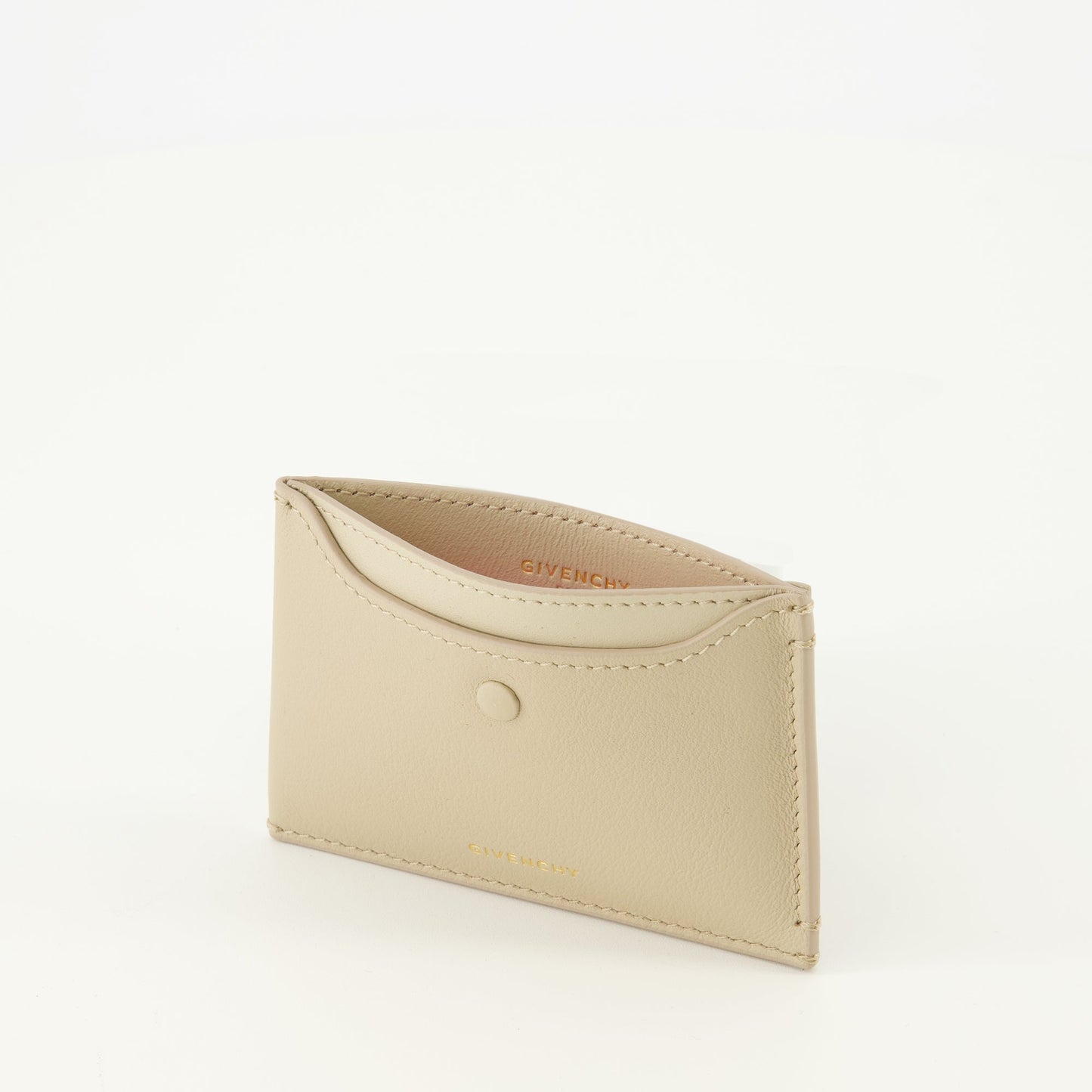 Beige Leather Day Card Holder