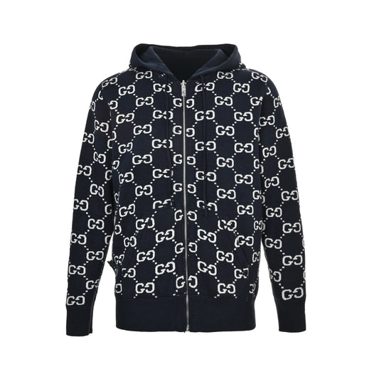 Reversible GG Monogram Cashmere Zip Jacket