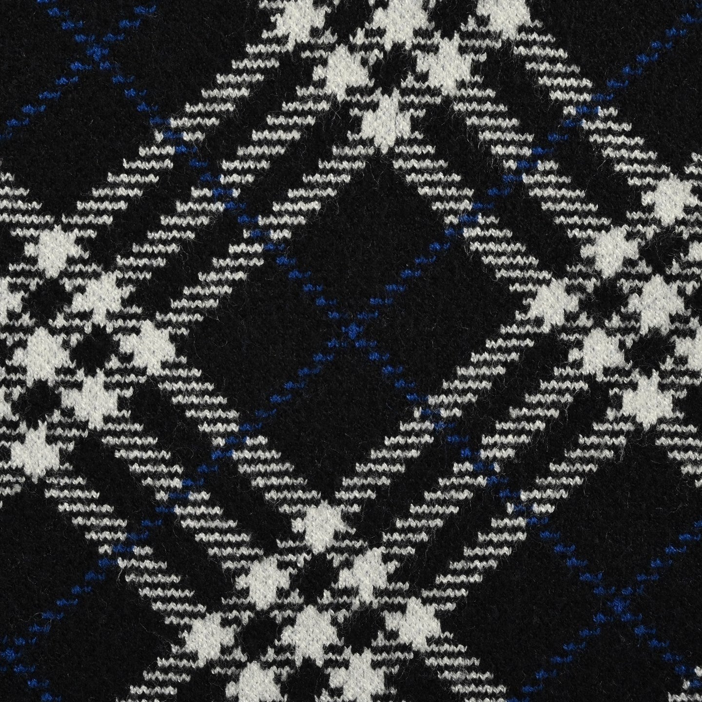 Diagonal Check Knit Zip-Up Jacket