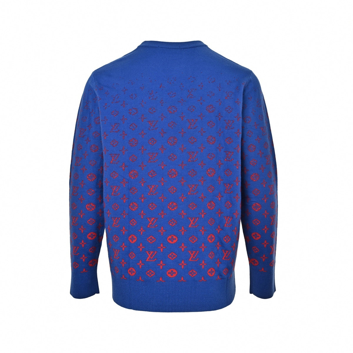 Gradient Monogram Jacquard Crewneck - Royal Blue
