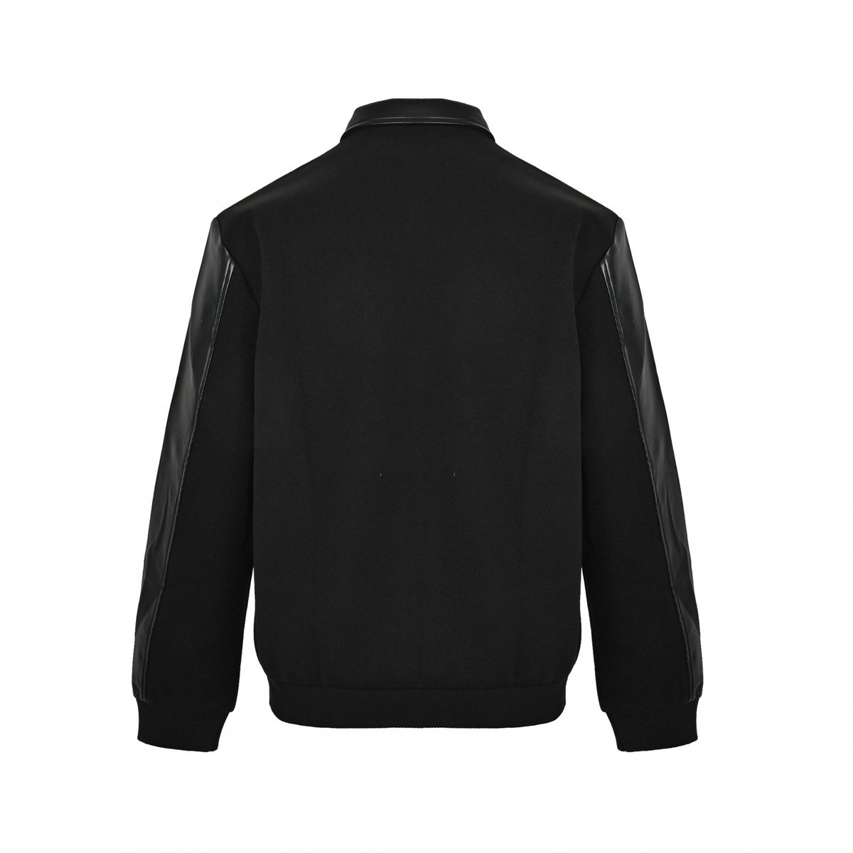 Mixed-Media Wool & Leather Varsity Jacket