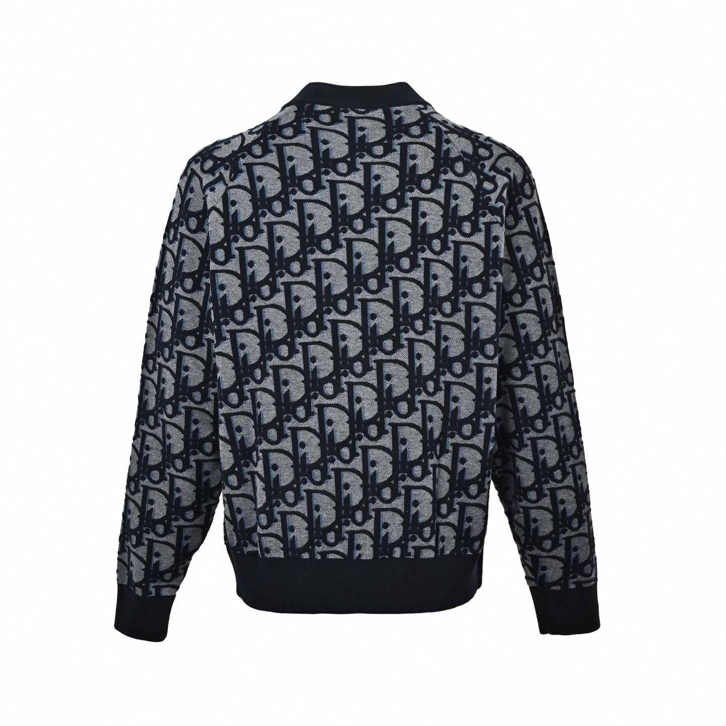 Oblique Jacquard Knit Bomber Jacket