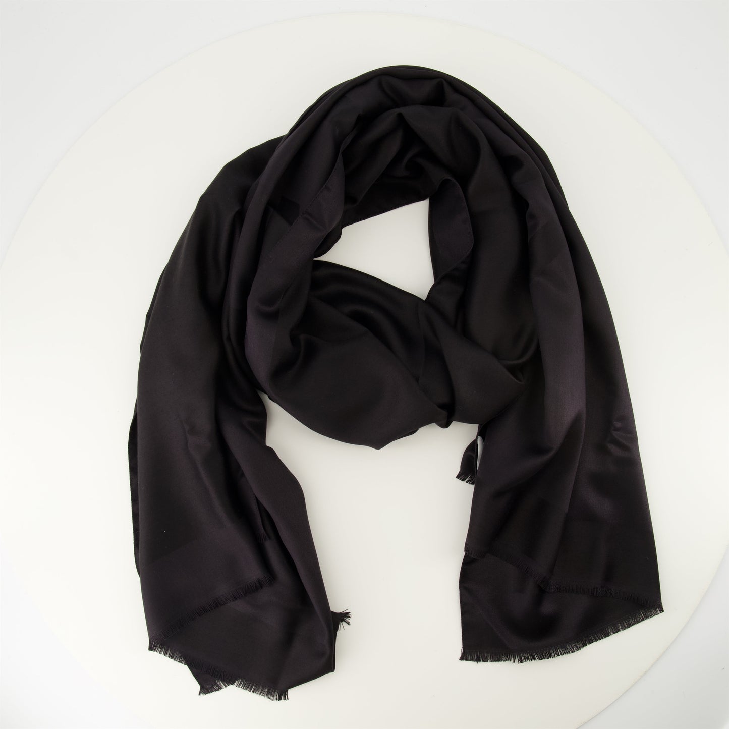 Black Silk and Wool Scarf