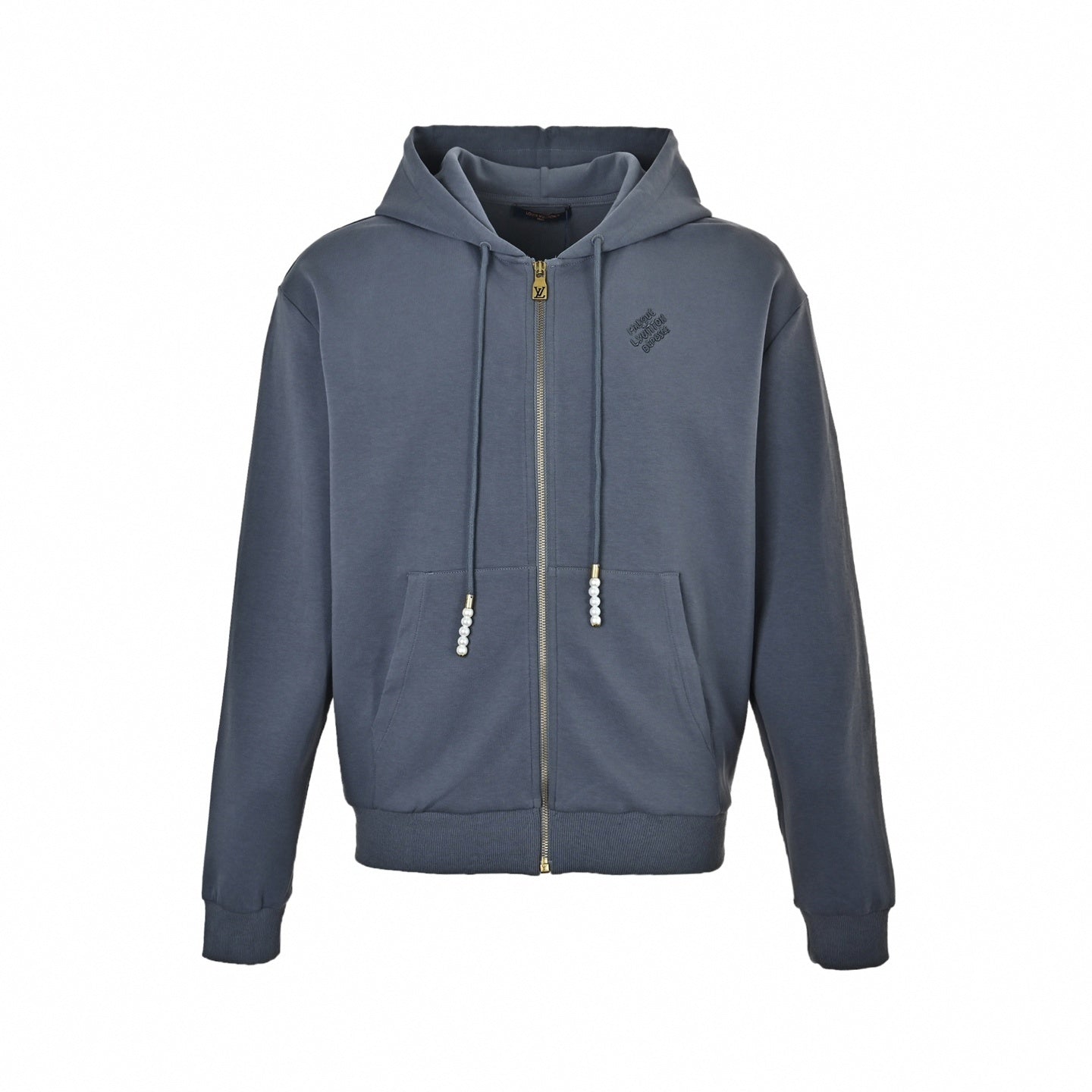 Marque Déposée Zip-Up Hoodie - Slate Blue