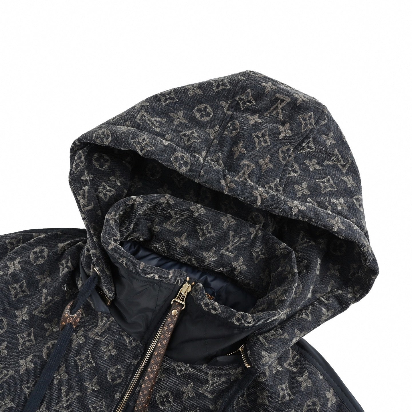 Monogram Tapestry Jacquard Hooded Jacket | Dark Grey