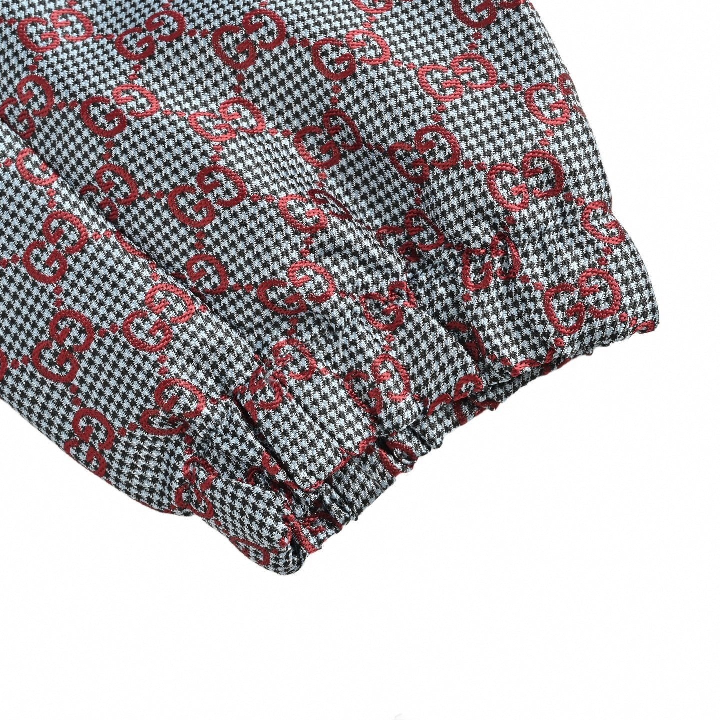 GG Houndstooth Zip Jacket | Grey & Red