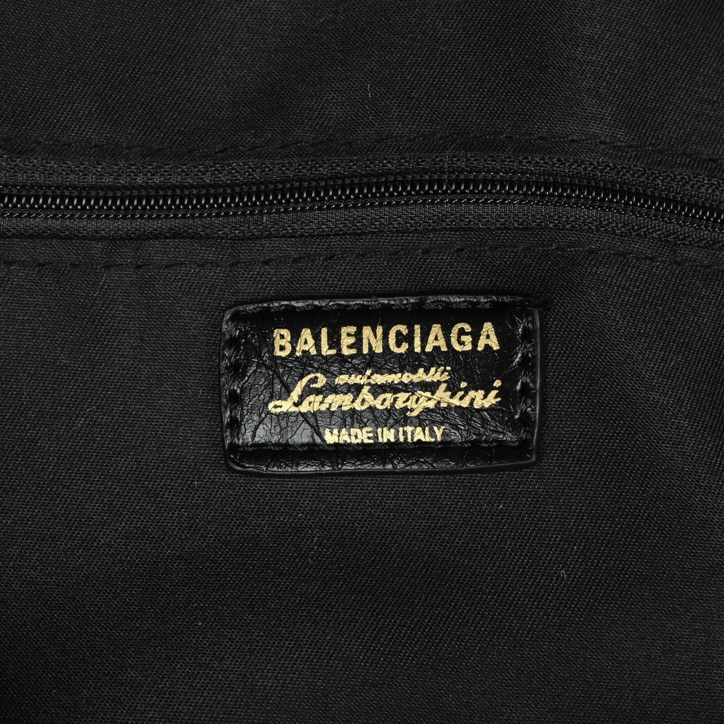 Balenciaga x Automobili Lamborghini Crinkled Leather Backpack | Black