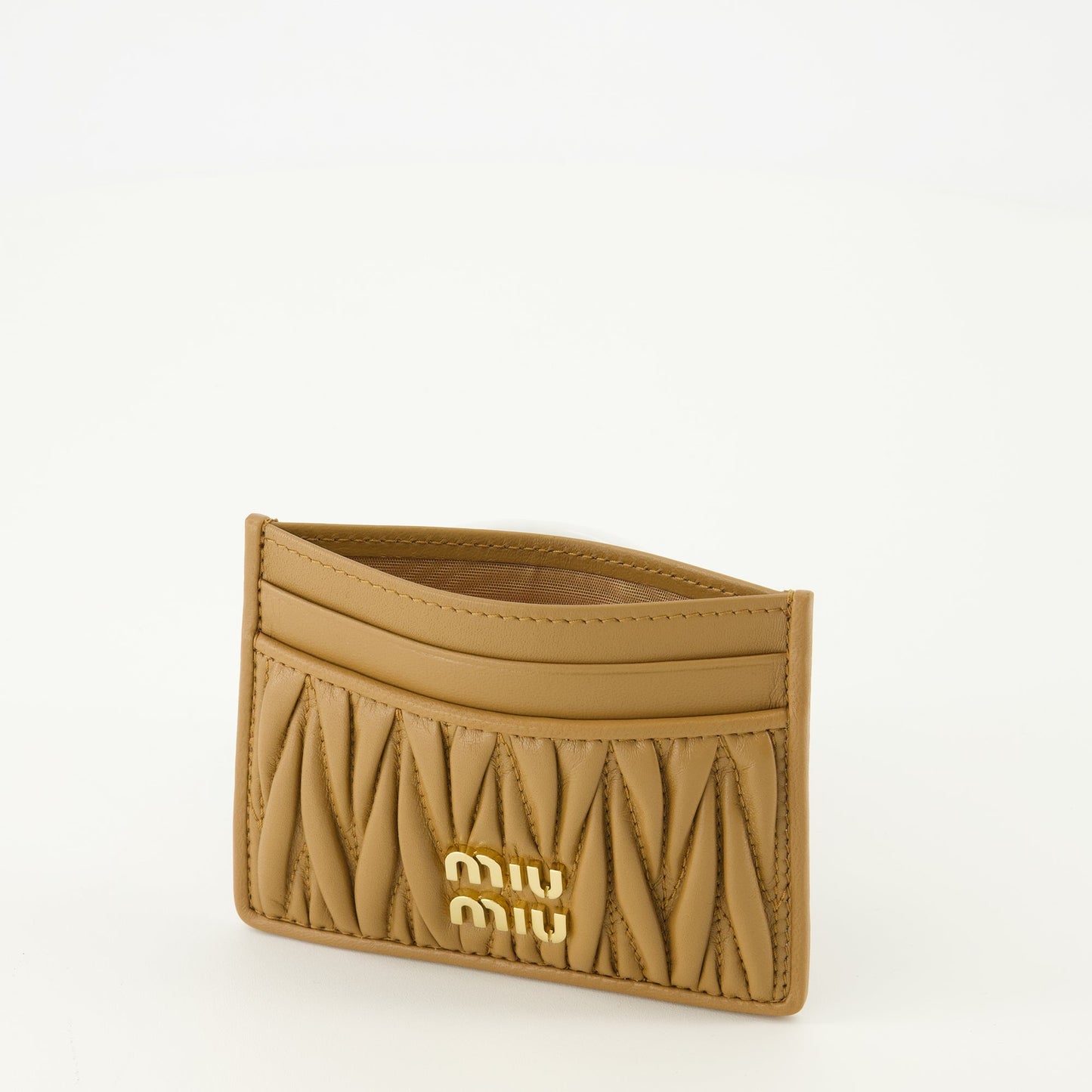 Quilted Brown Leather Card Holder