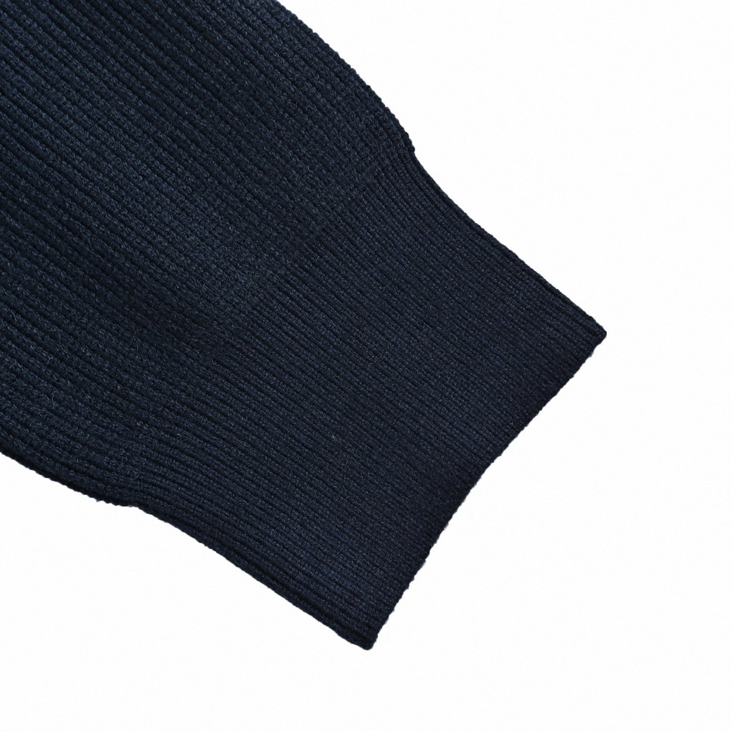 Navy Ribbed Quarter-Zip Knit Sweater