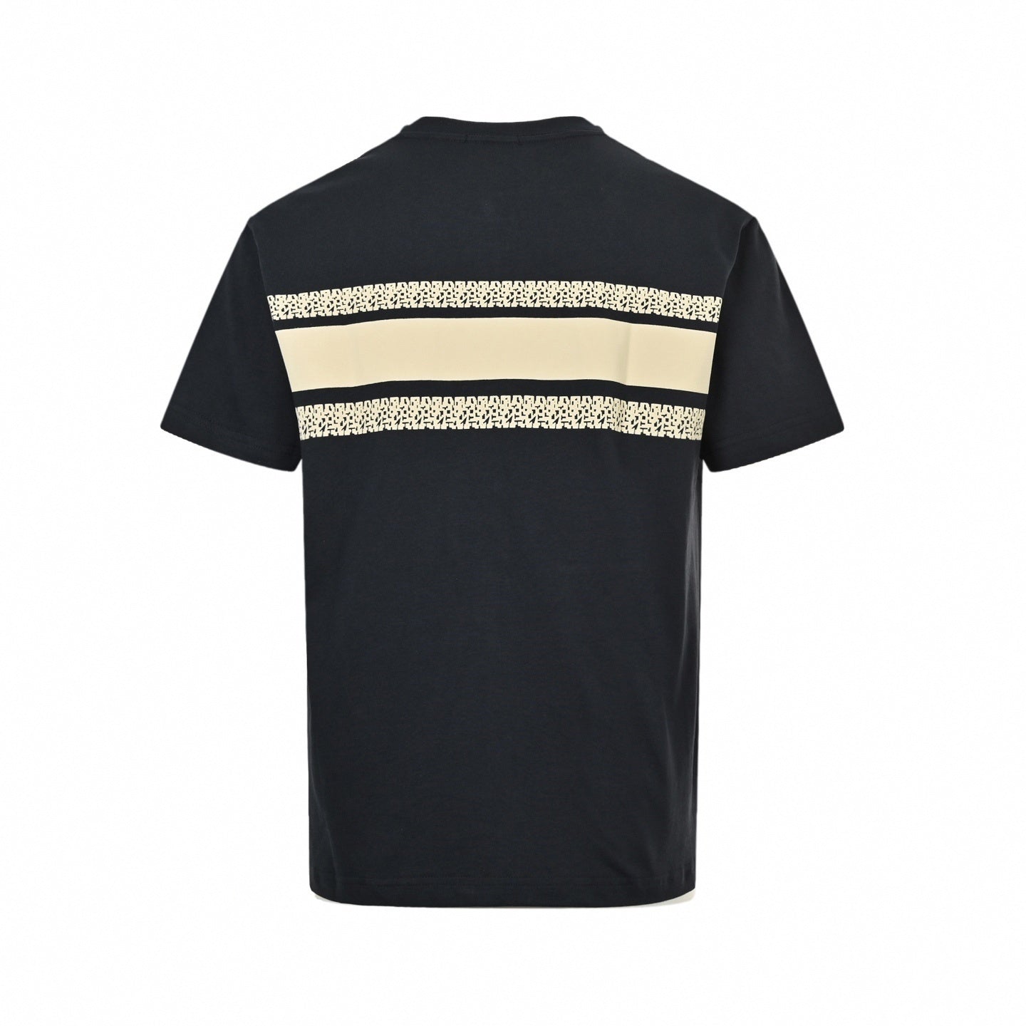 Logo Stripe Cotton Tee | Black