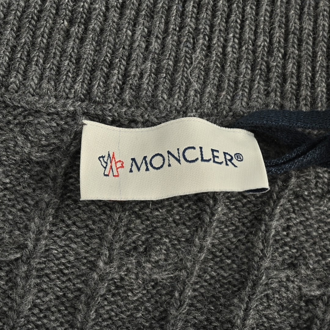 Cable Knit Sleeve Quilted Down Cardigan | Grey