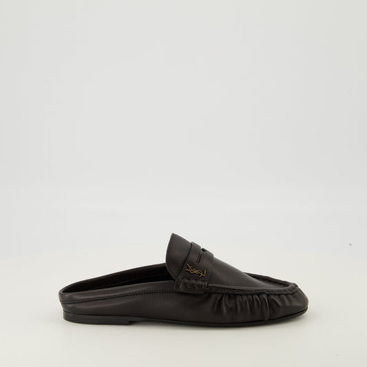 Black Loafer Mules