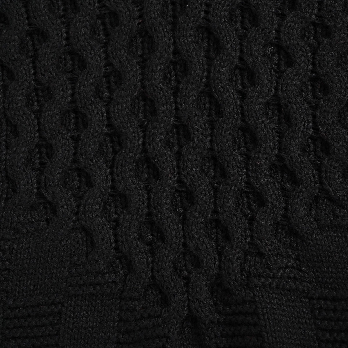 Damier 3D Textured Half-Zip Wool Sweater in Black