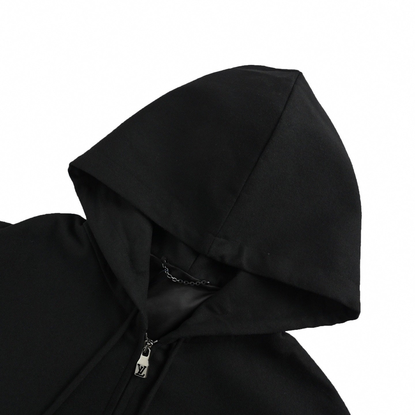 Metal Logo Zip-Up Hoodie | Black