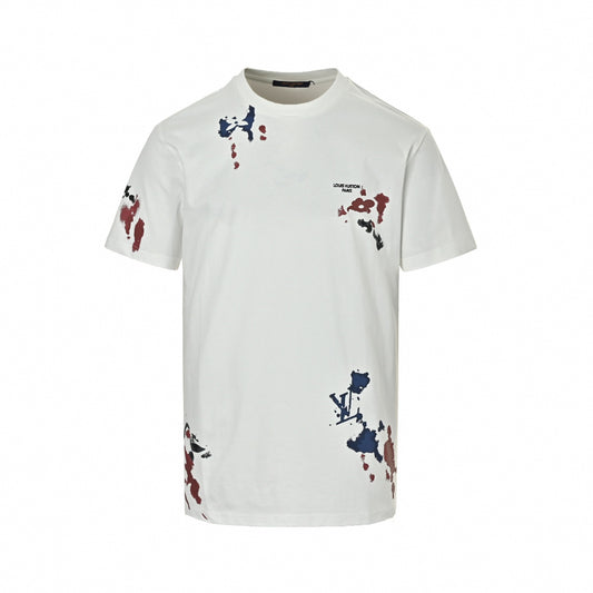 Abstract Watercolor Monogram T-Shirt | White