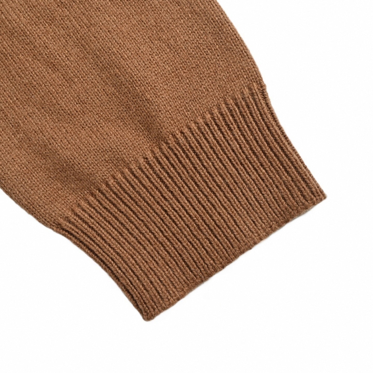Cashmere Intrecciato Elbow-Patch Cardigan | Camel