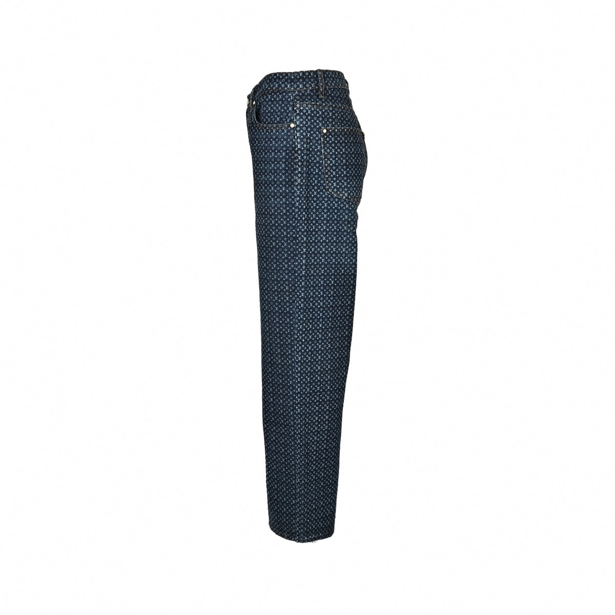 Micro Monogram Wide-Leg Denim Jeans