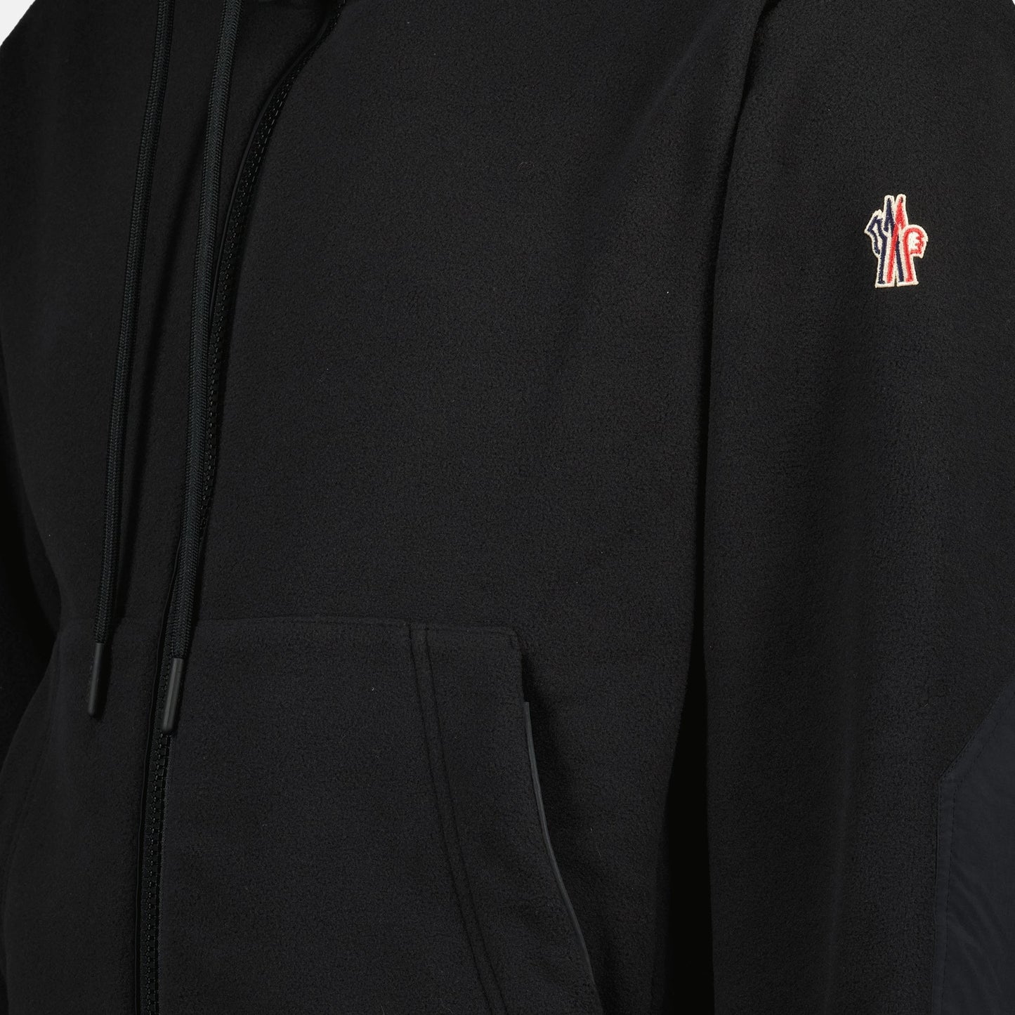 Black Polartec® Zip-Up Cardigan