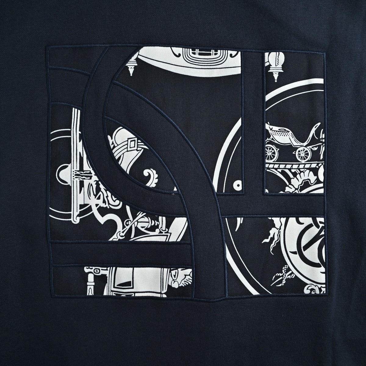 Printed Graphic Patch Full-Zip Hoodie
