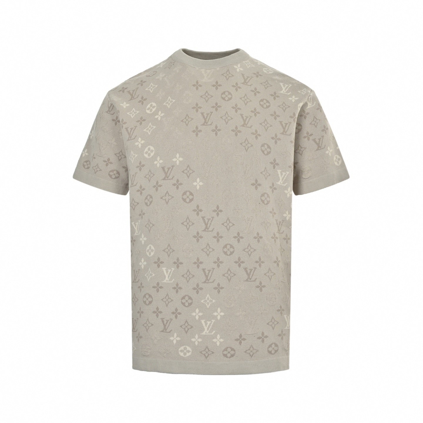 Monogram Jacquard Knit T-Shirt - Beige