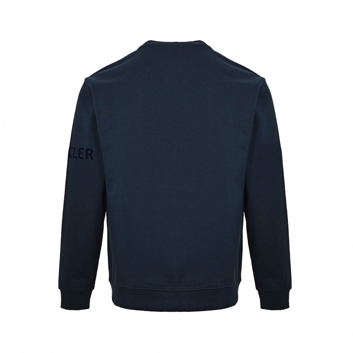 Tonal Logo Badge & Sleeve Print Crewneck Sweatshirt in Navy Blue