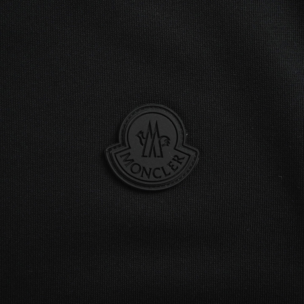 Tonal Logo Badge & Sleeve Print Crewneck Sweatshirt in Black