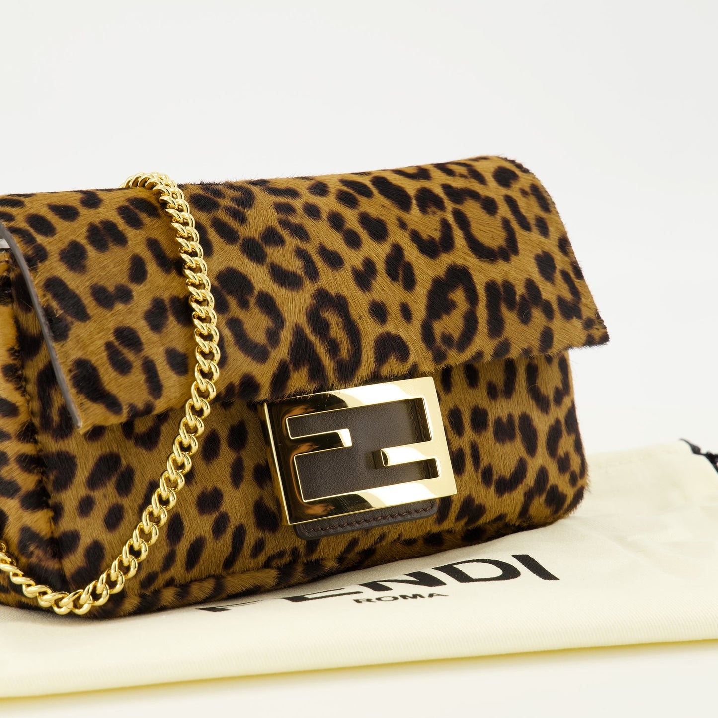 Mini Leopard Baguette Bag