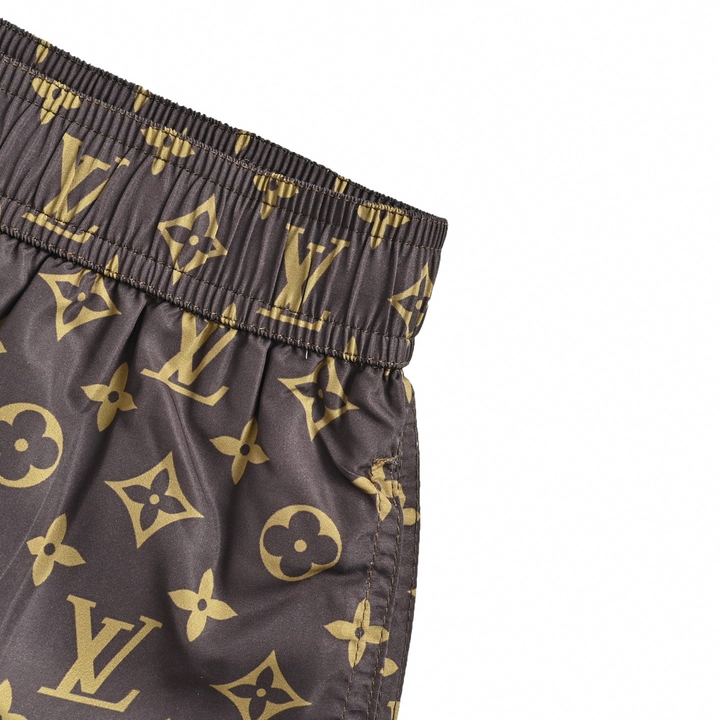 All-Over Monogram Swim Shorts - Brown