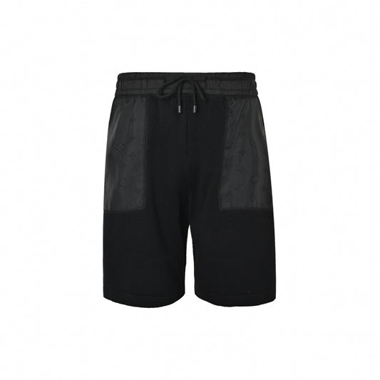Monogram Panel Athletic Shorts | Black