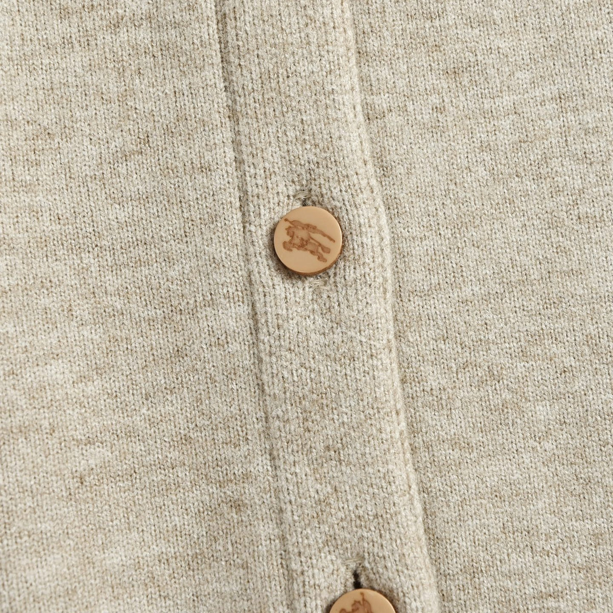 Vintage Check Cuff Knit Cardigan in Oatmeal Beige