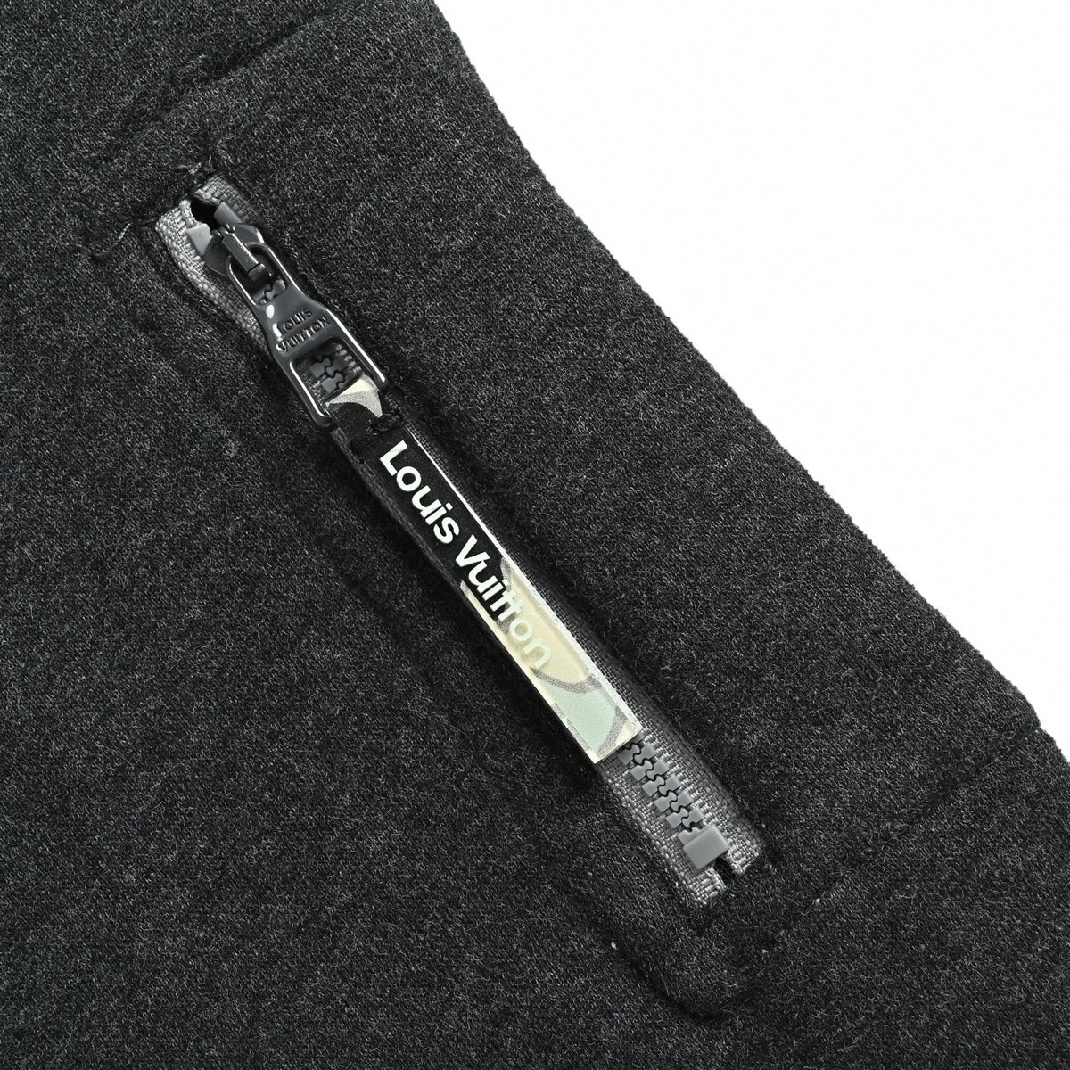 Abstract Camouflage Appliqué Sweatshirt - Charcoal Grey