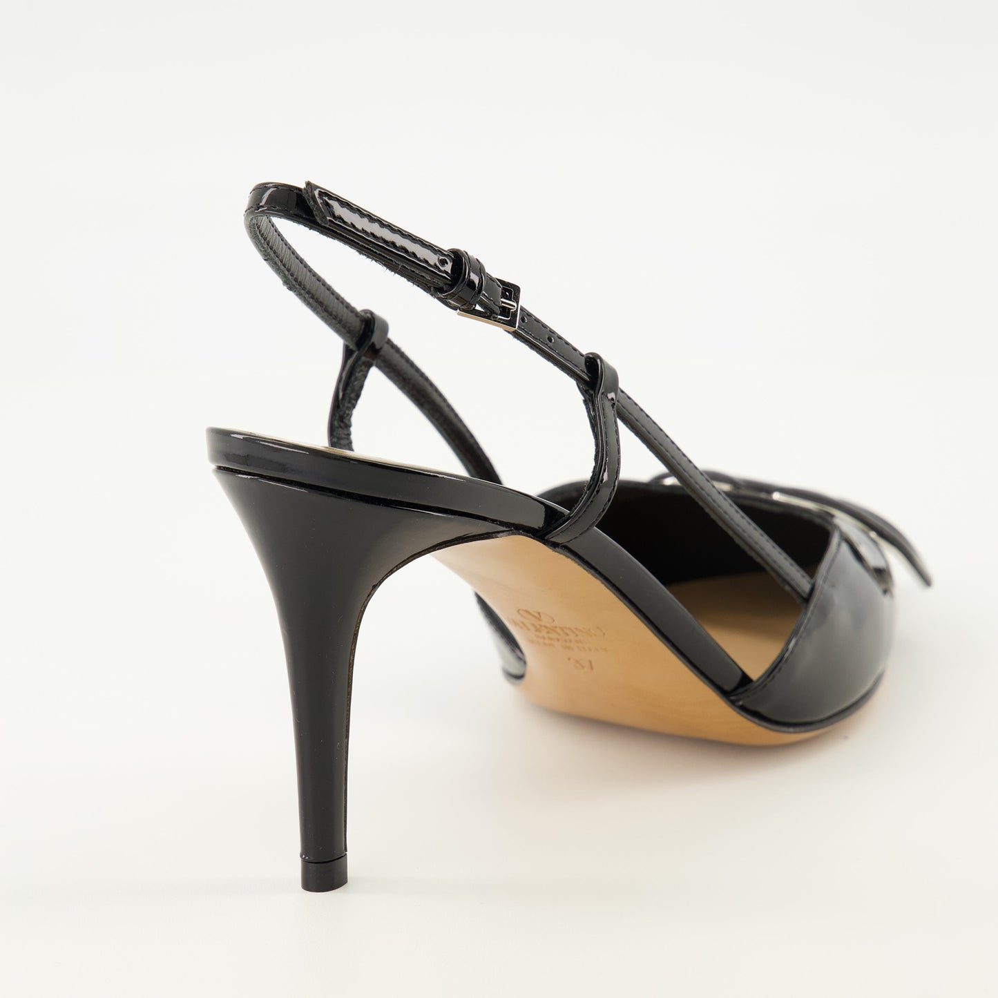 Vlogo Black Glossy Leather Pumps