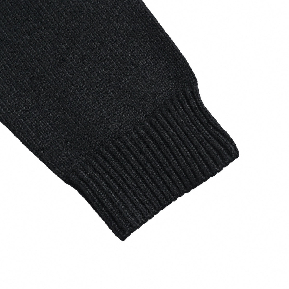 Monogram Braided Motif Cotton Crewneck Sweater in Black