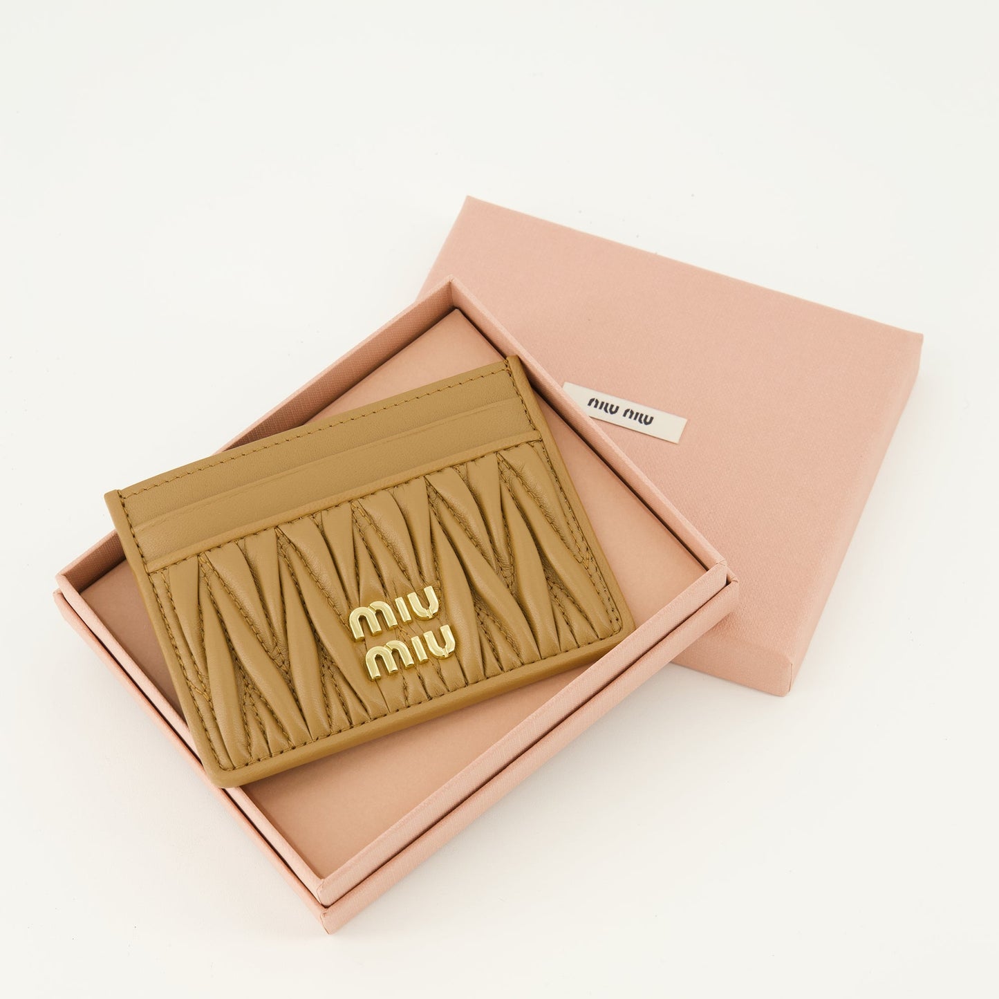 Quilted Brown Leather Card Holder