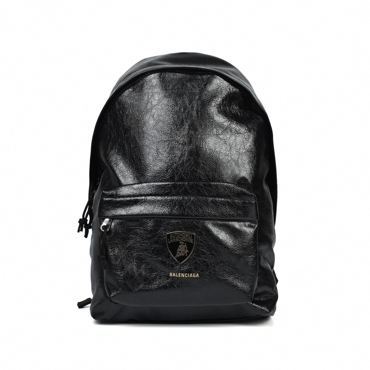 Balenciaga x Automobili Lamborghini Crinkled Leather Backpack | Black