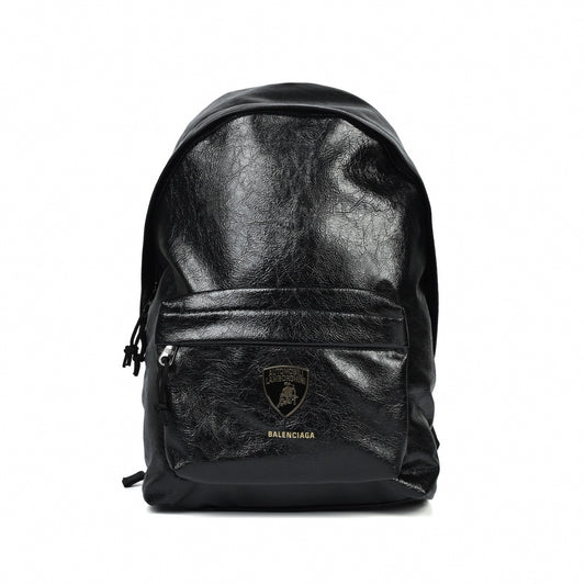 Balenciaga x Automobili Lamborghini Crinkled Leather Backpack | Black
