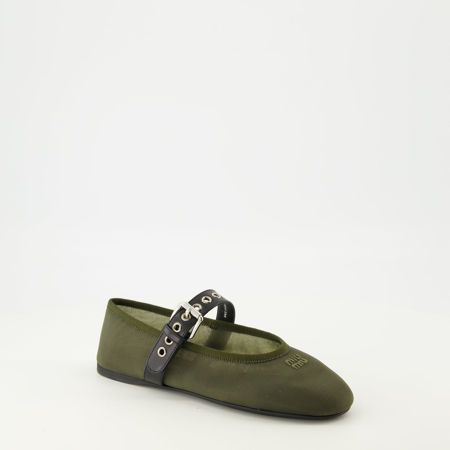 Khaki Mesh Ballerinas