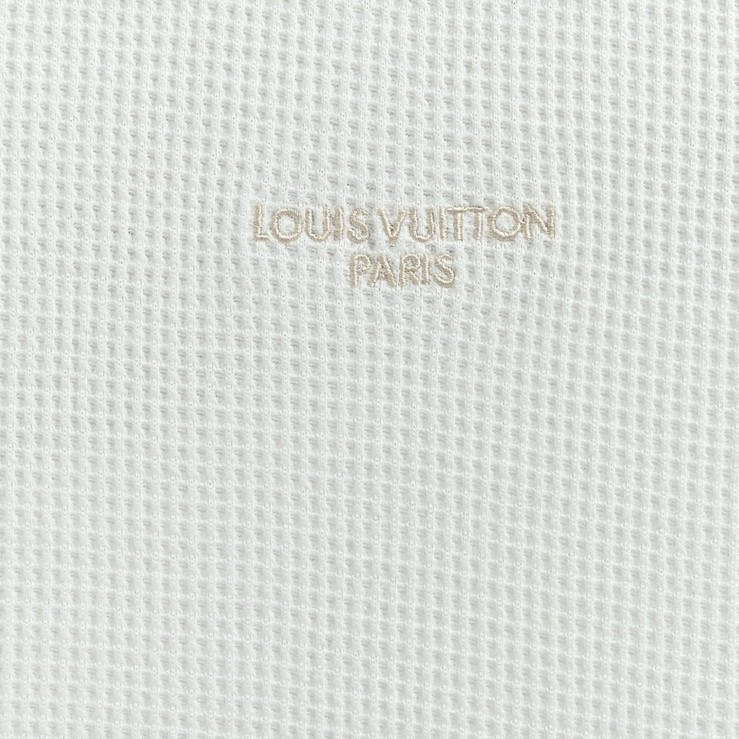 Waffle Knit Paneled Long-Sleeve T-Shirt - White