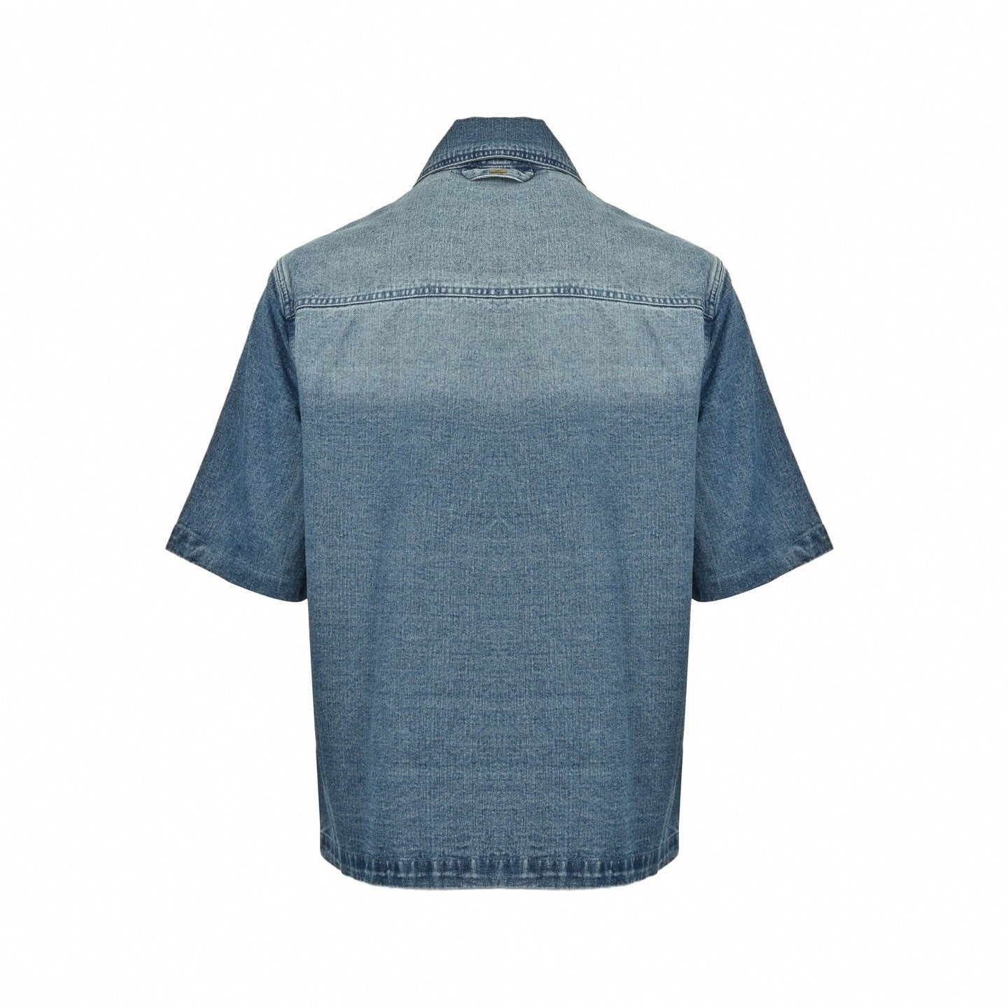 Monogram Denim Short-Sleeved Shirt