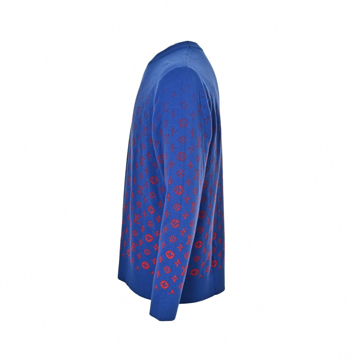 Gradient Monogram Jacquard Crewneck - Royal Blue