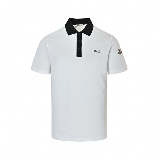 Two-Tone Piqué Polo - White/Black