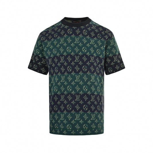 Striped Monogram Jacquard Knit T-Shirt
