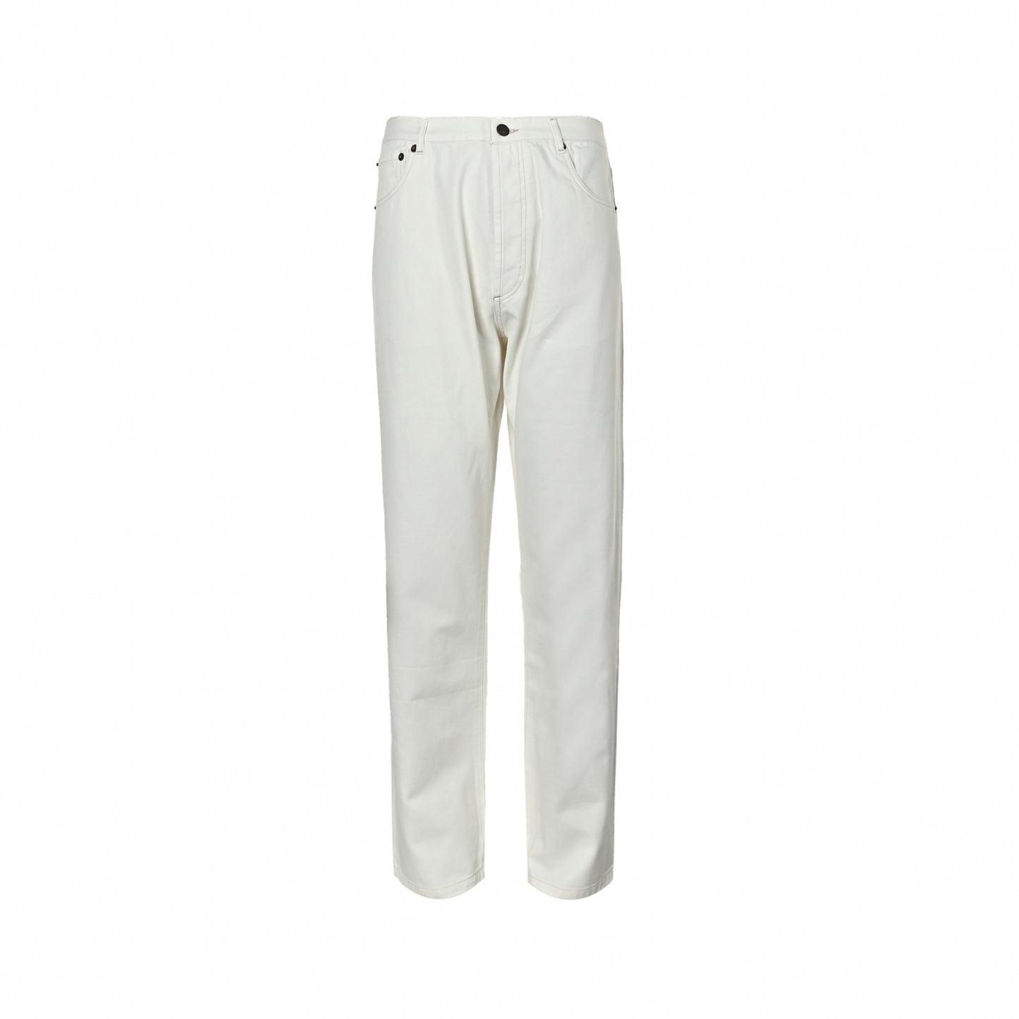 Straight-Leg Denim Jeans - White