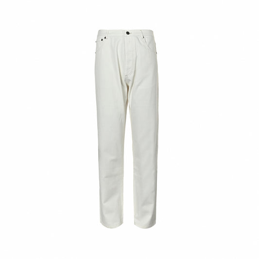Straight-Leg Denim Jeans - White