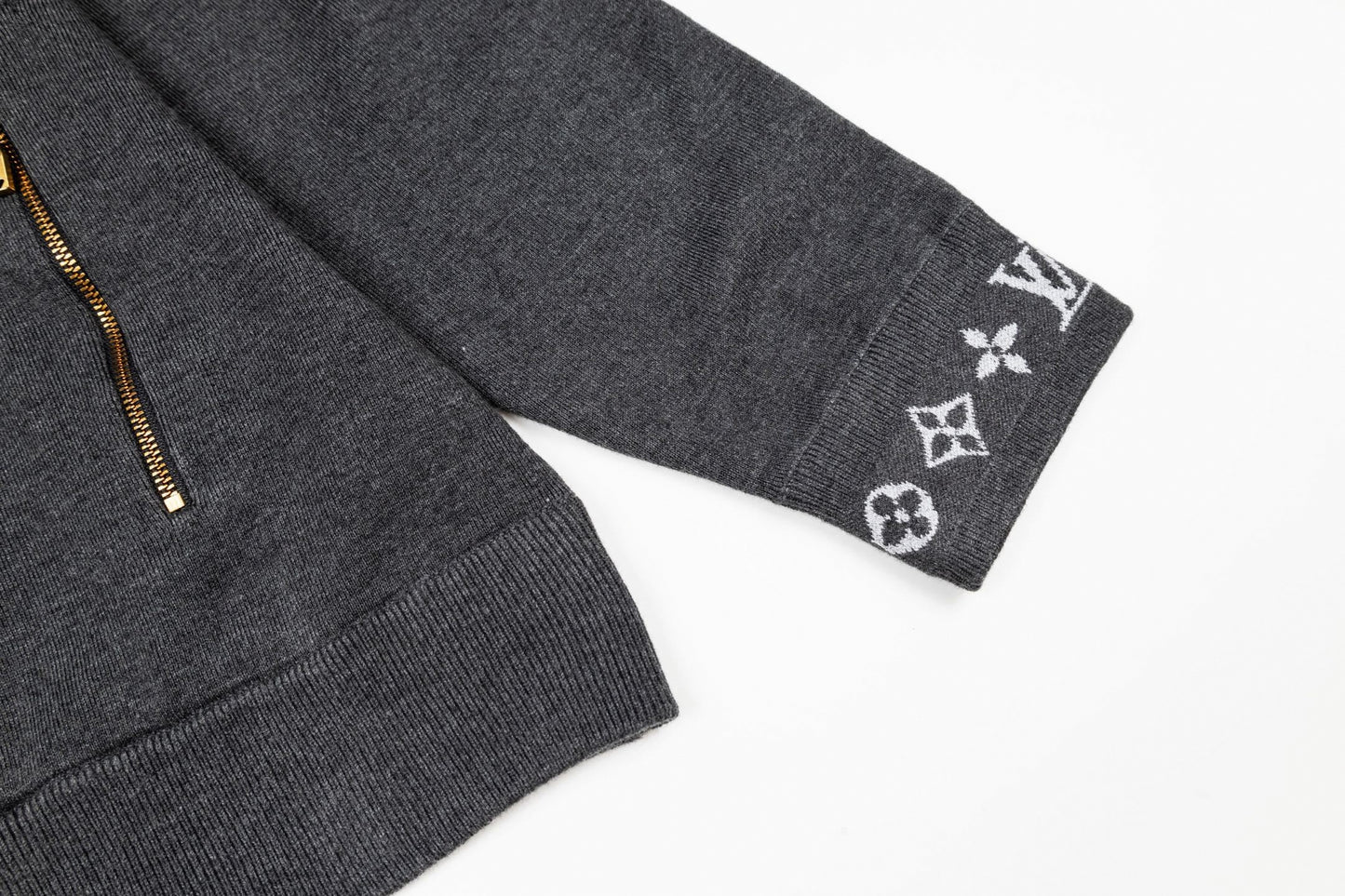 Monogram Trim Full-Zip Cardigan