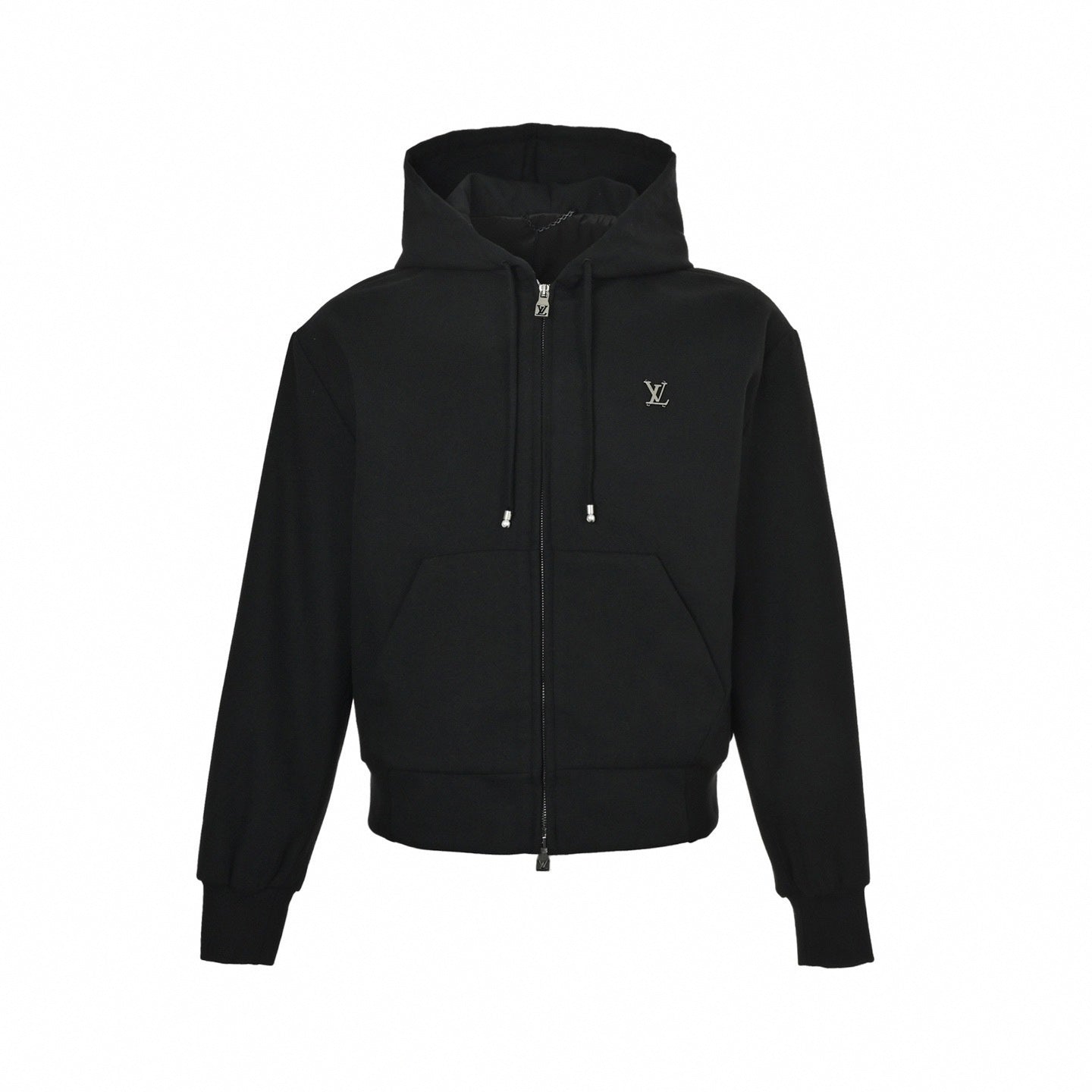 Metal Logo Zip-Up Hoodie | Black