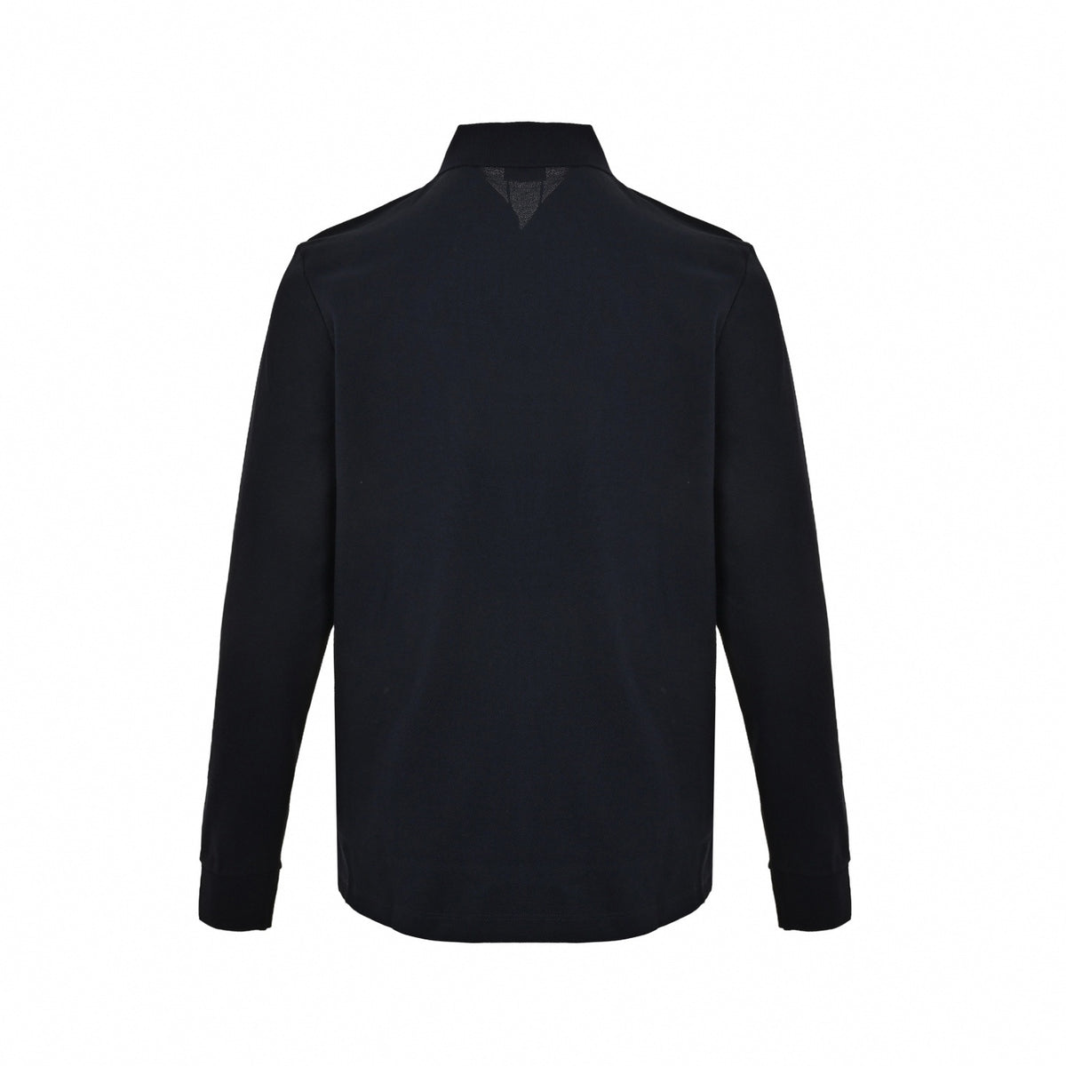 Anagram Embroidered Long-Sleeve Cotton Polo Shirt in Dark Navy