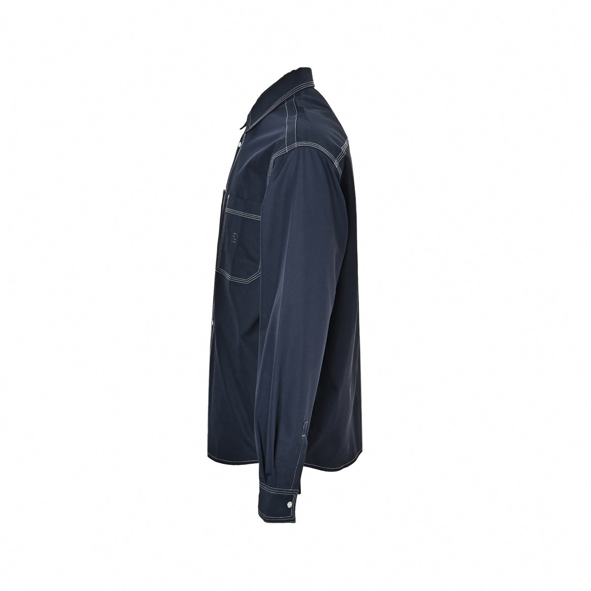 Contrast Stitch Overshirt - Navy